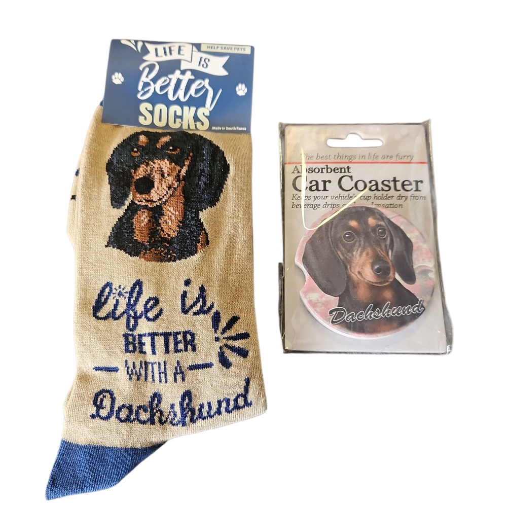 Dachshund Dog Socks - And Car Ceramic Coster Unisex
